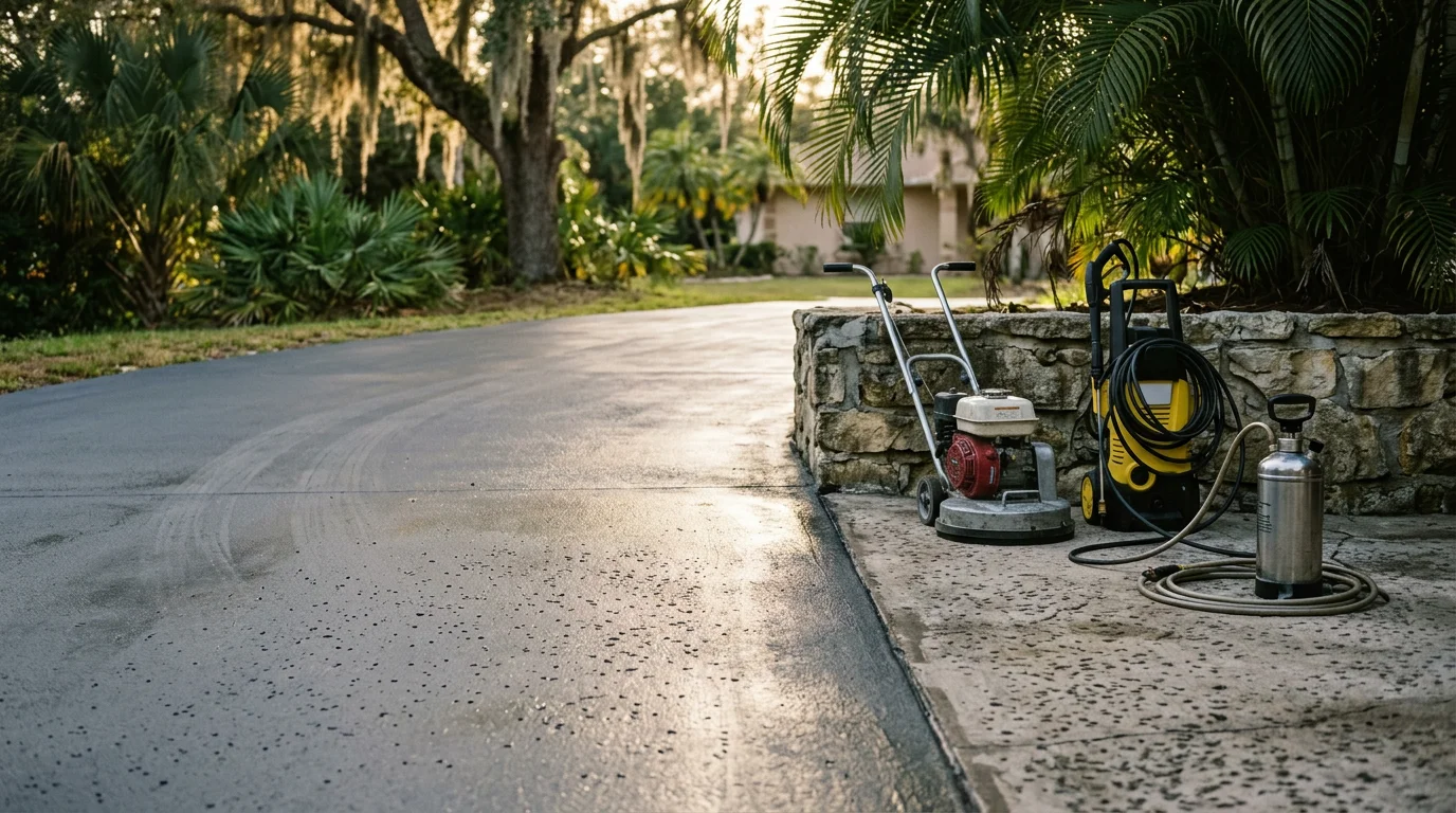 Concrete patio repair and maintenance work